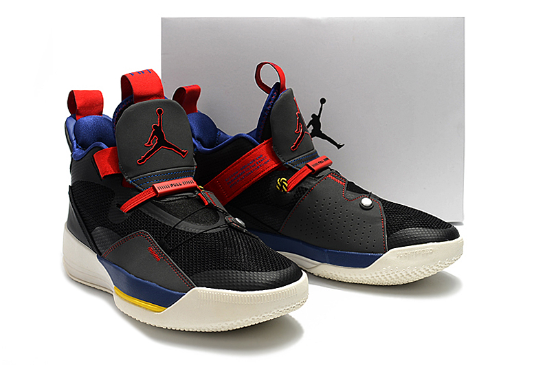 Men Air Jordan XXXIII Black Red Blue Shoes